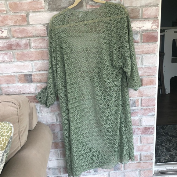 LuLaRoe Lace Hunter Green Shirley L with circles - Picture 5 of 5